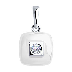 Подвеска Diamant - Серебро 925, Керамика, Фианит (арт. 94-130-01278-2)