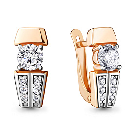 Серьги Аквамарин - Серебро 925, Фианит (арт. 48135А.6)