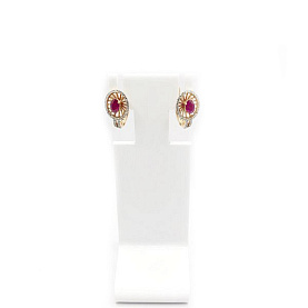 Серьги Александра - Золото 585, Рубин, Бриллиант (арт. 4020666)