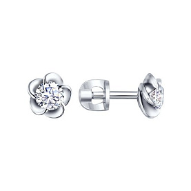 Серьги SOKOLOV - Серебро 925, Фианит (арт. 94020286)
