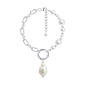 Браслет SOKOLOV - Серебро 925, Жемчуг имитация, Жемчуг культивированный (арт. 92050188)
