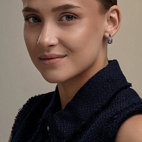 Серьги SOKOLOV - Серебро 925, Аметист, Фианит (арт. 92023281)