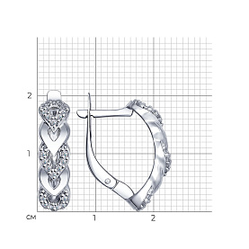 Серьги SOKOLOV - Серебро 925, Фианит (арт. 94022482)