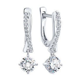 Серьги Diamant - Серебро 925, Фианит (арт. 94-121-00043-1)