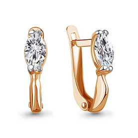 Серьги Аквамарин - Серебро 925, Фианит (арт. 400370.6)