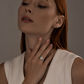 Кольцо SOKOLOV - Серебро 925, Синтетический ситалл , Фианит (арт. 92014337)