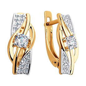 Серьги SOKOLOV - Золото 585, Фианит (арт. 028158)