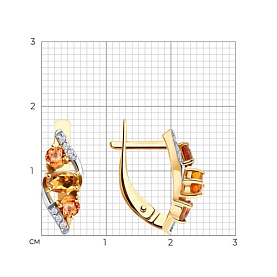 Серьги SOKOLOV - Золото 585, Сапфир, Топаз (арт. 72-00428)