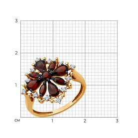 Кольцо Diamant - Золото 585, Гранат, Фианит (арт. 51-310-02484-1)