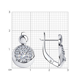 Серьги SOKOLOV - Серебро 925, Фианит (арт. 94024342)