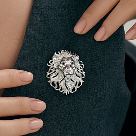 Брошь SOKOLOV - Серебро 925, Фианит (арт. 94049007)