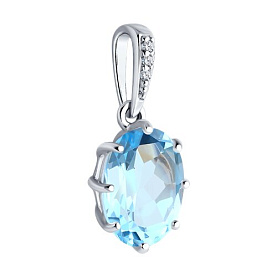 Подвеска Diamant - Серебро 925, Топаз, Фианит (арт. 94-330-02054-1)