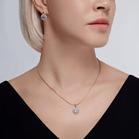 Серьги Diamant - Золото 585, Топаз, Фианит (арт. 51-320-02100-1)