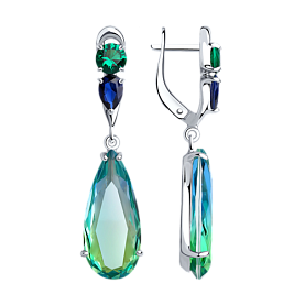 Серьги SOKOLOV - Серебро 925, Синтетический ситалл , Фианит (арт. 92022265)