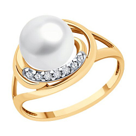 Кольцо Diamant - Серебро 925, Жемчуг культивированный, Фианит (арт. 93-310-01927-1)