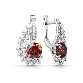 Серьги Дар - Серебро 925, Синтетический муассанит, Фианит (арт. С-5240рс1616100)