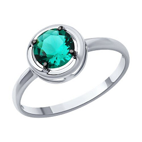 Кольцо SOKOLOV - Серебро 925, Синтетический турмалин (арт. 92014518)