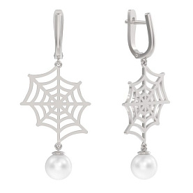 Серьги ООО "ЮК "Арина" - Серебро 925, Жемчуг имитация (арт. 1044882-01250-2S)
