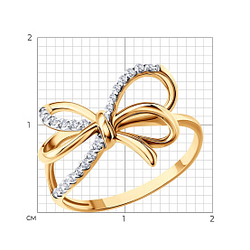 Кольцо SOKOLOV - Золото 585, Фианит (арт. 019838)