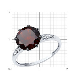 Кольцо Diamant - Серебро 925, Гранат, Фианит (арт. 94-310-02040-1)