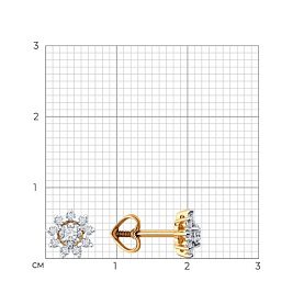 Серьги Diamant - Золото 585, Фианит (арт. 51-122-02267-1)