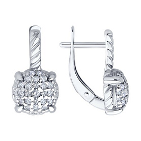 Серьги SOKOLOV - Серебро 925, Фианит (арт. 94027019)
