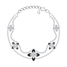 Браслет SOKOLOV - Серебро 925, Фианит, Эмаль (арт. 94051577)