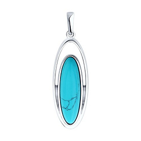 Подвеска Diamant - Серебро 925, Бирюза (арт. 94-330-02375-1)