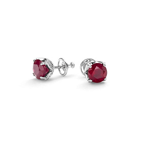Серьги Дар - Серебро 925, Рубин, Фианит (арт. С-5162рс111500)