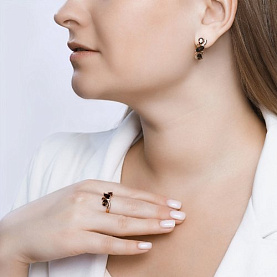 Серьги SOKOLOV - Серебро 925, Раухтопаз (арт. 92021805)