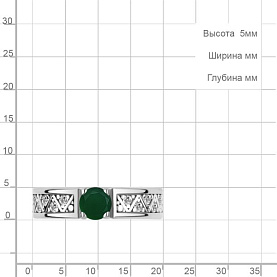 Кольцо Аквамарин - Серебро 925, Агат, Фианит (арт. 6979909А.5)