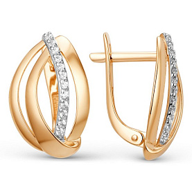 Серьги ЮФ Династия - Золото 585, Фианит (арт. 011932-1102)