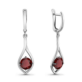 Серьги Аквамарин - Серебро 925, Гранат (арт. 4447903.5)