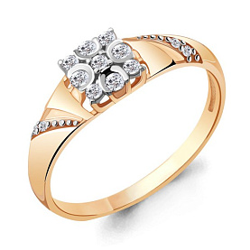 Кольцо Аквамарин - Золото 585, Фианит (арт. 68714А.1)