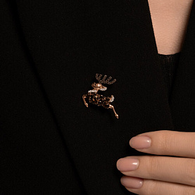 Брошь SOKOLOV - Серебро 925, Раухтопаз, Фианит (арт. 92040120)