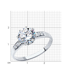 Кольцо SOKOLOV - Серебро 925, Фианит (арт. 94013649)