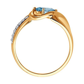 Кольцо SOKOLOV - Золото 585, Топаз, Фианит (арт. 714780)