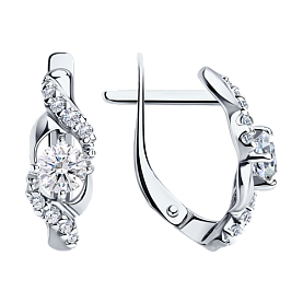 Серьги SOKOLOV - Серебро 925, Фианит (арт. 94022351)