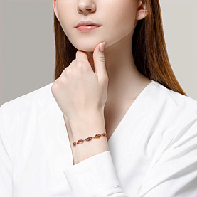 Браслет SOKOLOV - Золото 585, Аметист, Фианит (арт. 750254)