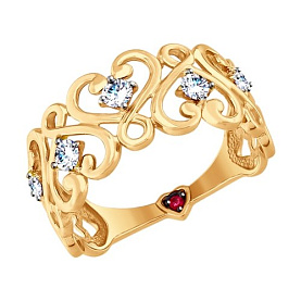 Кольцо SOKOLOV - Золото 585, Фианит (арт. 017534)