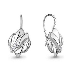 Серьги Аквамарин - Серебро 925, Фианит (арт. 49209А.5)