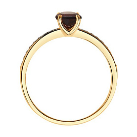 Кольцо SOKOLOV - Золото 585, Гранат, Фианит (арт. 716615)