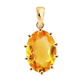 Подвеска SOKOLOV - Золото 585, Цитрин (арт. 732907)