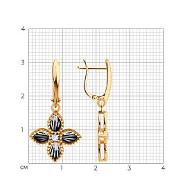 Серьги Diamant - Золото 585, Фианит (арт. 51-121-02984-1)