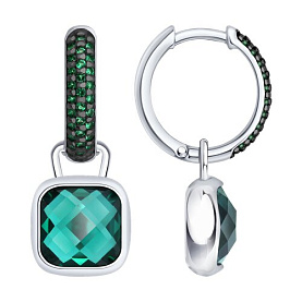 Серьги SOKOLOV - Серебро 925, Синтетический кварц , Фианит (арт. 92023230)