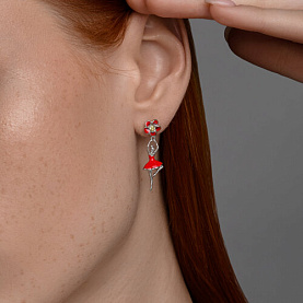 Серьги SOKOLOV - Серебро 925, Фианит, Эмаль (арт. 94026832)