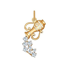 Подвеска SOKOLOV - Золото 585, Фианит (арт. 035133)