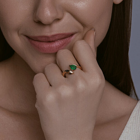 Кольцо SOKOLOV - Серебро 925, Агат, Фианит (арт. 92014544)