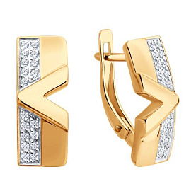 Серьги Diamant - Золото 585, Фианит (арт. 51-120-02978-1)