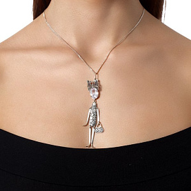 Подвеска Красная пресня - Серебро 925, Фианит (арт. 53816676)